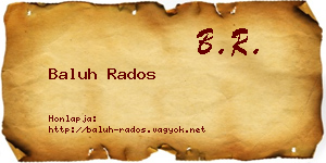 Baluh Rados névjegykártya